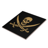 Aztec Gold Skull & Cutlass Pirate Calico Jack Fliese (Seite)
