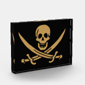 Aztec Gold Skull & Cutlass Pirate Calico Jack Fotoblock (Links)