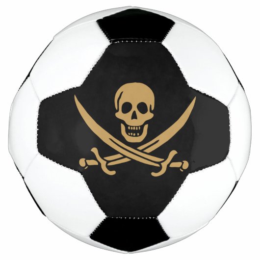 Aztec Gold Skull & Cutlass Pirate Calico Jack Fußball (Vorderseite)