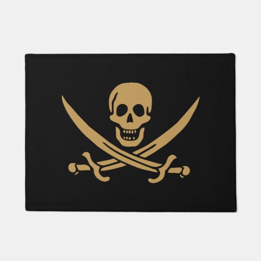 Aztec Gold Skull & Cutlass Pirate Calico Jack Fußmatte (Vorderseite)