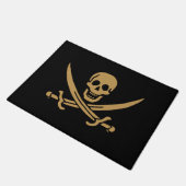 Aztec Gold Skull & Cutlass Pirate Calico Jack Fußmatte (Schrägansicht)