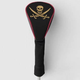 Aztec Gold Skull & Cutlass Pirate Calico Jack Golf Headcover