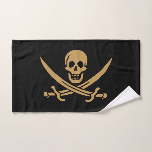 Aztec Gold Skull & Cutlass Pirate Calico Jack Handtuch (Handtuch)