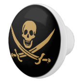 Aztec Gold Skull & Cutlass Pirate Calico Jack Keramikknauf (Rechts)
