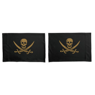 Aztec Gold Skull & Cutlass Pirate Calico Jack Kissenbezug