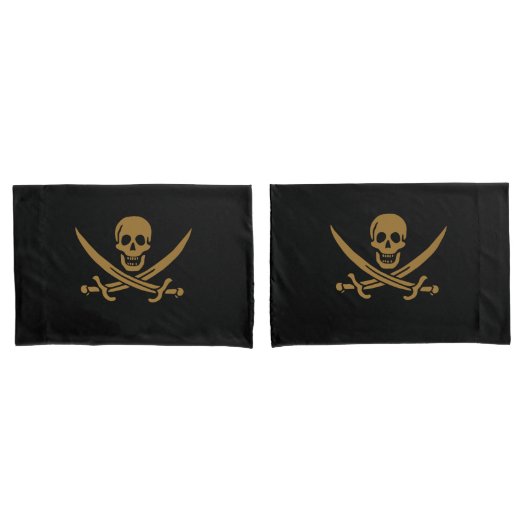 Aztec Gold Skull & Cutlass Pirate Calico Jack Kissenbezug (Vorderseite-Set)