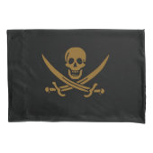 Aztec Gold Skull & Cutlass Pirate Calico Jack Kissenbezug (Vorderseite-Links)