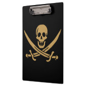 Aztec Gold Skull & Cutlass Pirate Calico Jack Klemmbrett (Links)