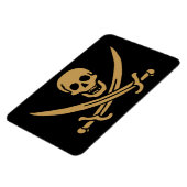 Aztec Gold Skull & Cutlass Pirate Calico Jack Magnet (Linke Seite)
