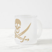 Aztec Gold Skull & Cutlass Pirate Calico Jack Mattglastasse (VorderseiteRechts)
