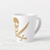 Aztec Gold Skull & Cutlass Pirate Calico Jack Milchtasse (Rechte Ecke)