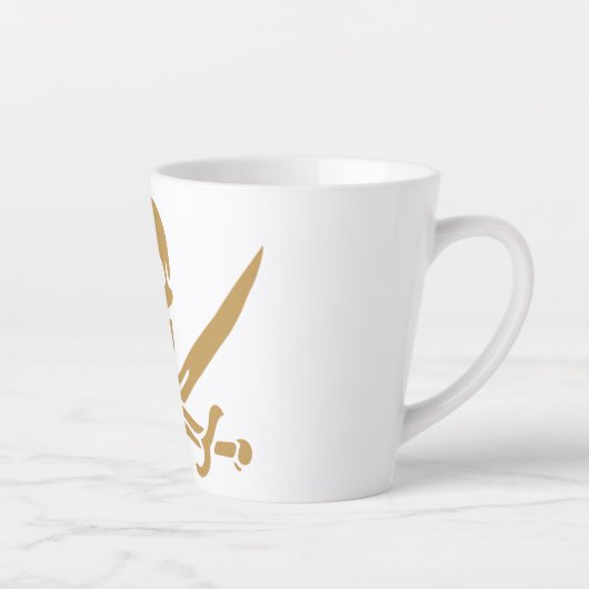 Aztec Gold Skull & Cutlass Pirate Calico Jack Milchtasse (Rechts)