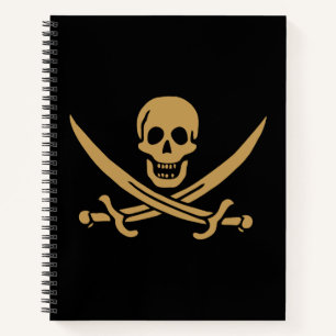 Aztec Gold Skull & Cutlass Pirate Calico Jack Notizblock