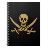 Aztec Gold Skull & Cutlass Pirate Calico Jack Notizblock (Vorderseite)