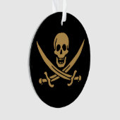 Aztec Gold Skull & Cutlass Pirate Calico Jack Ornament (Vorderseite)