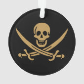 Aztec Gold Skull & Cutlass Pirate Calico Jack Ornament (Rückseite)