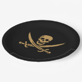 Aztec Gold Skull & Cutlass Pirate Calico Jack Pappteller (Schrägansicht)