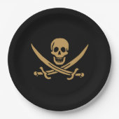 Aztec Gold Skull & Cutlass Pirate Calico Jack Pappteller (Vorderseite)