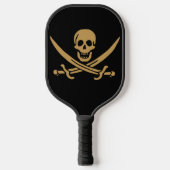 Aztec Gold Skull & Cutlass Pirate Calico Jack Pickleball Schläger (Vorderseite)