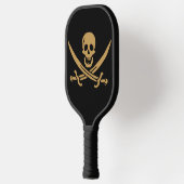 Aztec Gold Skull & Cutlass Pirate Calico Jack Pickleball Schläger (Links)