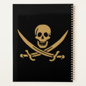 Aztec Gold Skull & Cutlass Pirate Calico Jack Planer (Rückseite)
