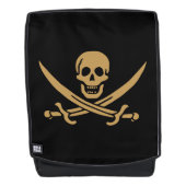 Aztec Gold Skull & Cutlass Pirate Calico Jack Rucksack (Vorderseite)