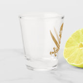 Aztec Gold Skull & Cutlass Pirate Calico Jack Schnapsglas (Links)