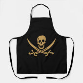 Aztec Gold Skull & Cutlass Pirate Calico Jack Schürze (Vorderseite)