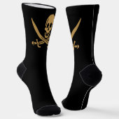 Aztec Gold Skull & Cutlass Pirate Calico Jack Socken (Gewinkelt)