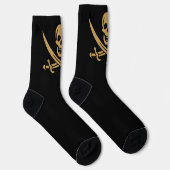 Aztec Gold Skull & Cutlass Pirate Calico Jack Socken (Rechts)