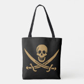 Aztec Gold Skull & Cutlass Pirate Calico Jack Tasche (Rückseite)