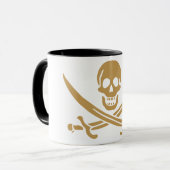 Aztec Gold Skull & Cutlass Pirate Calico Jack Tasse (Vorderseite Links)