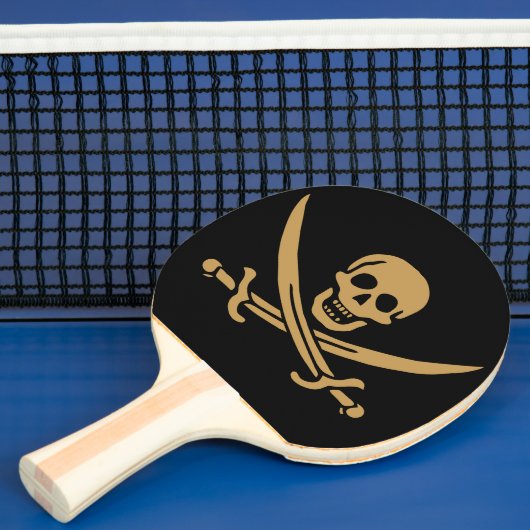 Aztec Gold Skull & Cutlass Pirate Calico Jack Tischtennis Schläger (InSitu)