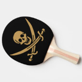 Aztec Gold Skull & Cutlass Pirate Calico Jack Tischtennis Schläger (Seitenansicht)