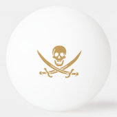 Aztec Gold Skull & Cutlass Pirate Calico Jack Tischtennisball (Rückseite)