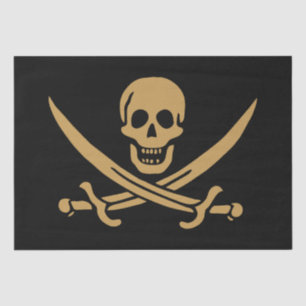 Aztec Gold Totenkopf & Säbel Pirat Calico Jack Seidenpapier