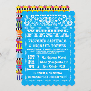 Aztec Graphic Mexican Wedding Papel Picado lädt ei Einladung