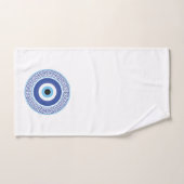 Aztec Griechisch Key Evil Eye Muster Blau Badhandtuch Set (Handtuch)