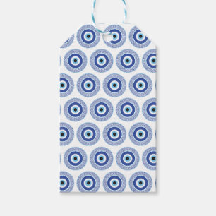 Aztec Griechisch Key Evil Eye Muster Blau Geschenkanhänger
