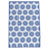 Aztec Griechisch Key Evil Eye Muster Blau Mittlere Geschenktüte (Rückseite)