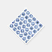 Aztec Griechisch Key Evil Eye Muster Blau Serviette (Ecke)