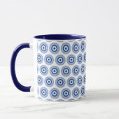 Aztec Griechisch Key Evil Eye Muster Blau Tasse (Links)