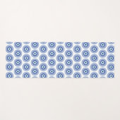 Aztec Griechisch Key Evil Eye Muster Blau Yogamatte (Vorderseite (Horizontal))