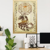 AZTEC Huitzilopochti Folk Art Motif Poster (Heimbüro)