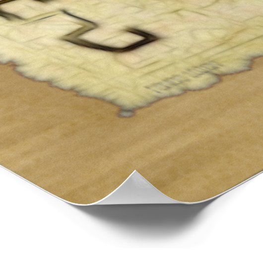 AZTEC Huitzilopochti Folk Art Motif Poster (Ecke)