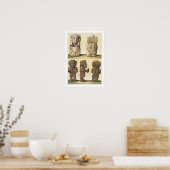 Aztec Idols, Mexico (colour lithograph) Poster (Küche)