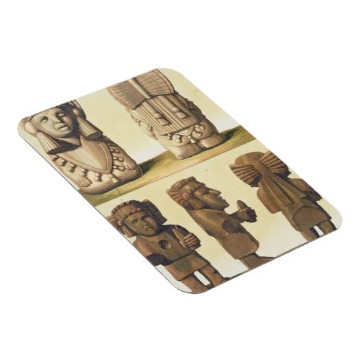 Aztec Idols, Mexiko (Farblithographie) Magnet (Rechte Seite)