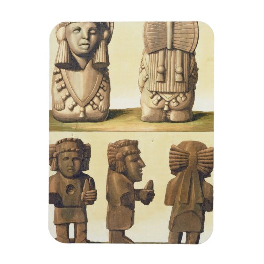 Aztec Idols, Mexiko (Farblithographie) Magnet (Vertikal)