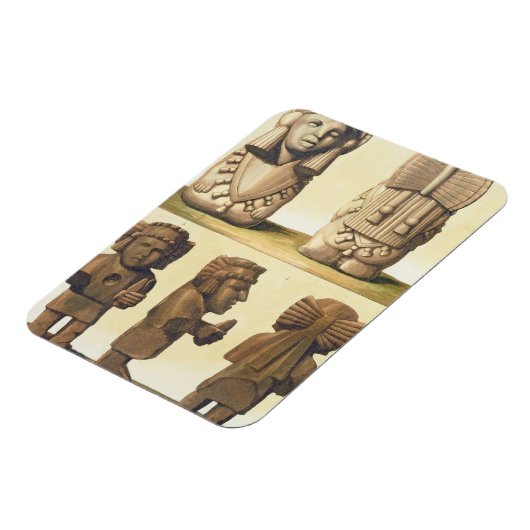 Aztec Idols, Mexiko (Farblithographie) Magnet (Linke Seite)