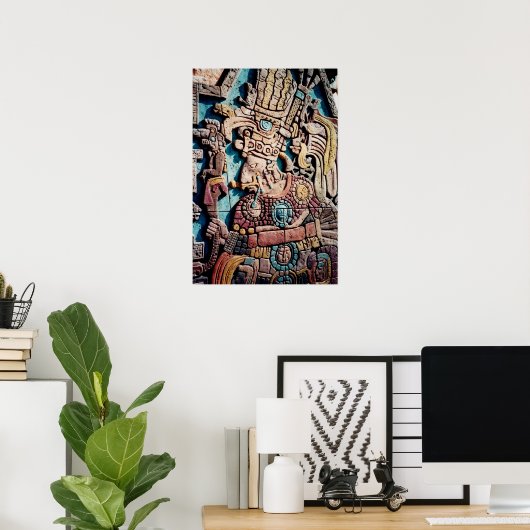 Aztec Inca Indischer Hohepriester Pyramid Art Post Poster (Heimbüro)